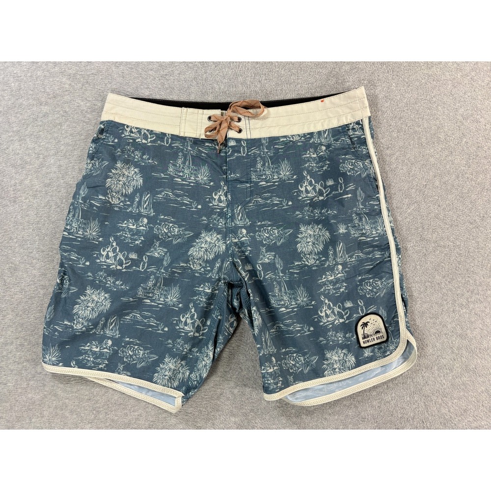 Howler Brothers Performance Swim Beach Board Shorts (Men's 34) Blue - 9"